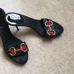 Authentic Green & Red Gucci Sandals